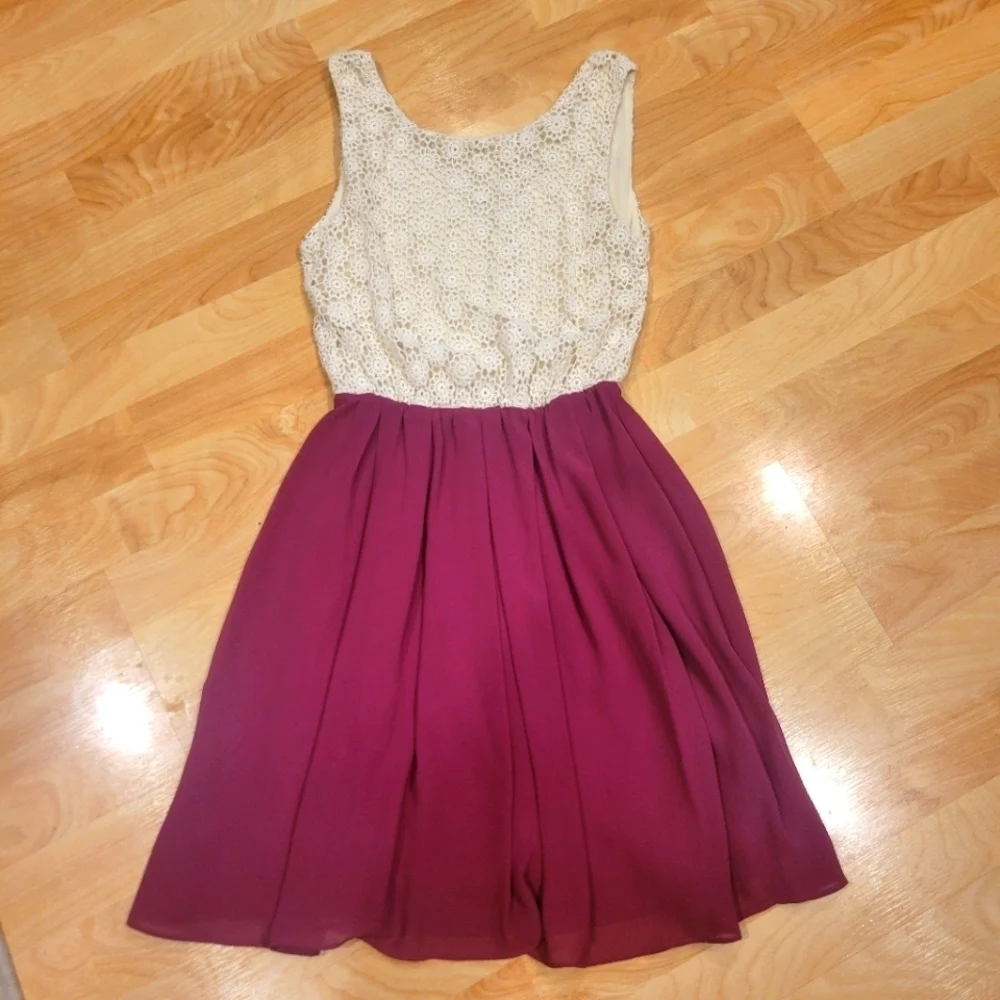 Miami Crochet Top A-Line Sleeveless Dress Size Small